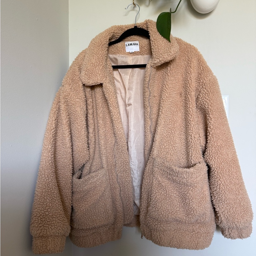 Women's Tan Sherpa Jacket